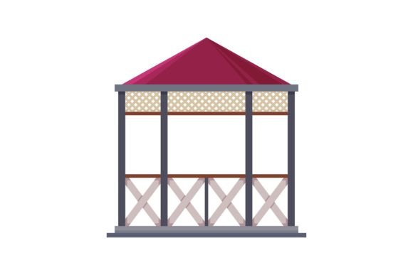 Cartoon Bowers for Wedding Pavilion: A Whimsical Design Asset