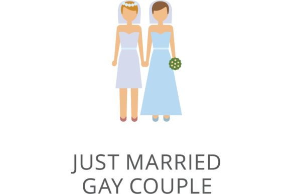 Celebrate Every Union: The Newlywed Two Guy Girls Icon Set