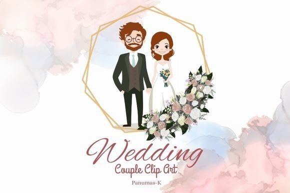 Charming Wedding Couple Clip Art for Creative Projects