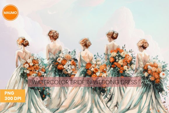 Enchanting Watercolor Bridal Illustrations for Your Projects