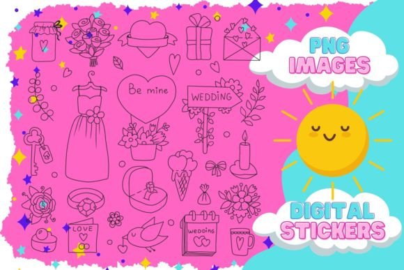 Hand-Drawn Wedding Clipart: Elevate Your Invitation Suite