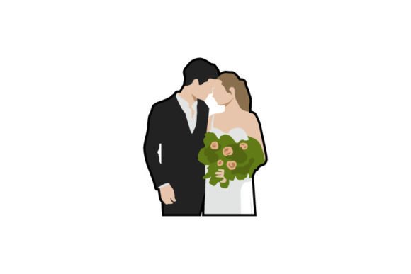 Happy Couple Wedding Bride Illustration: Your Design Toolkit