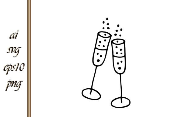 Sketch Wedding Toast Wine Glass Drink: A Toast to Elegant Design