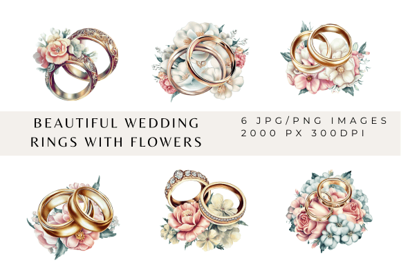 Stunning Wedding Rings and Floral Design Elements
