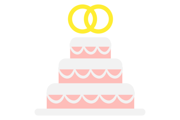 Wedding Cake Color Icon: Sweet Design for Couple Love
