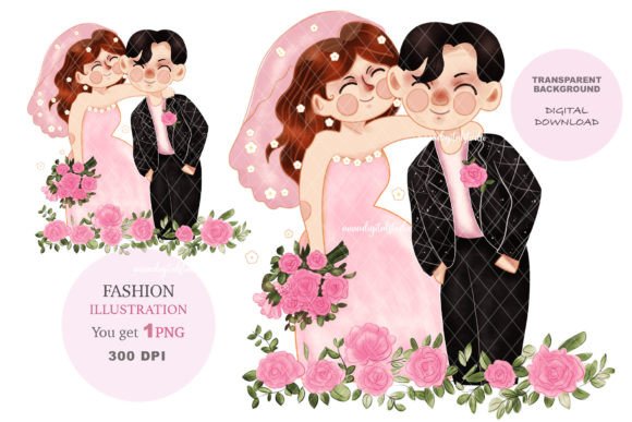 Wedding Clip Art & Fashion Illustrations: Instant Download for Creatives