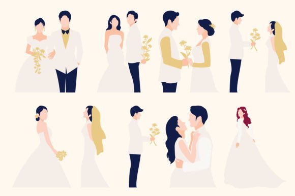 Wedding Couple Boho Vector Set: Your Design Toolkit