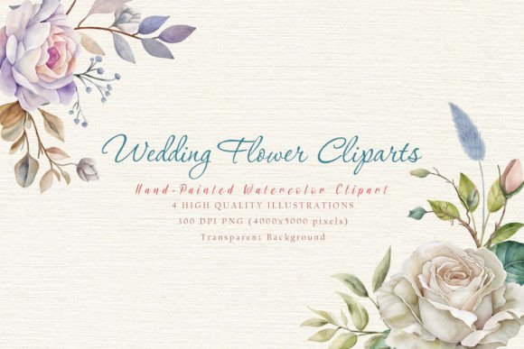 Wedding Flower Bouquets: Soft Watercolor Clipart for Every Project
