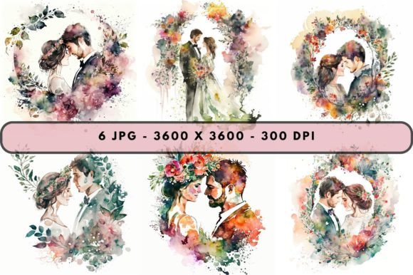 Wedding Love Couple Watercolor Bundle: A Designer's Dream Asset