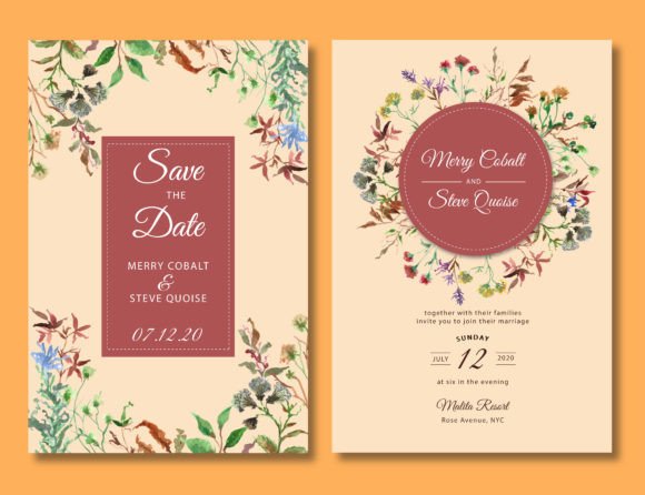 Wild Floral Watercolor: A Wedding Invitation Set for Natural Beauty